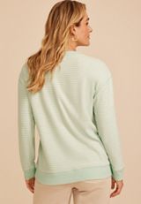 Stripe Waffle Knit Sweatshirt, C5208, small