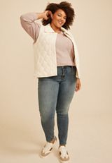 Plus Size Cozy Stripe Waffle Knit V Neck Top, C1229, small