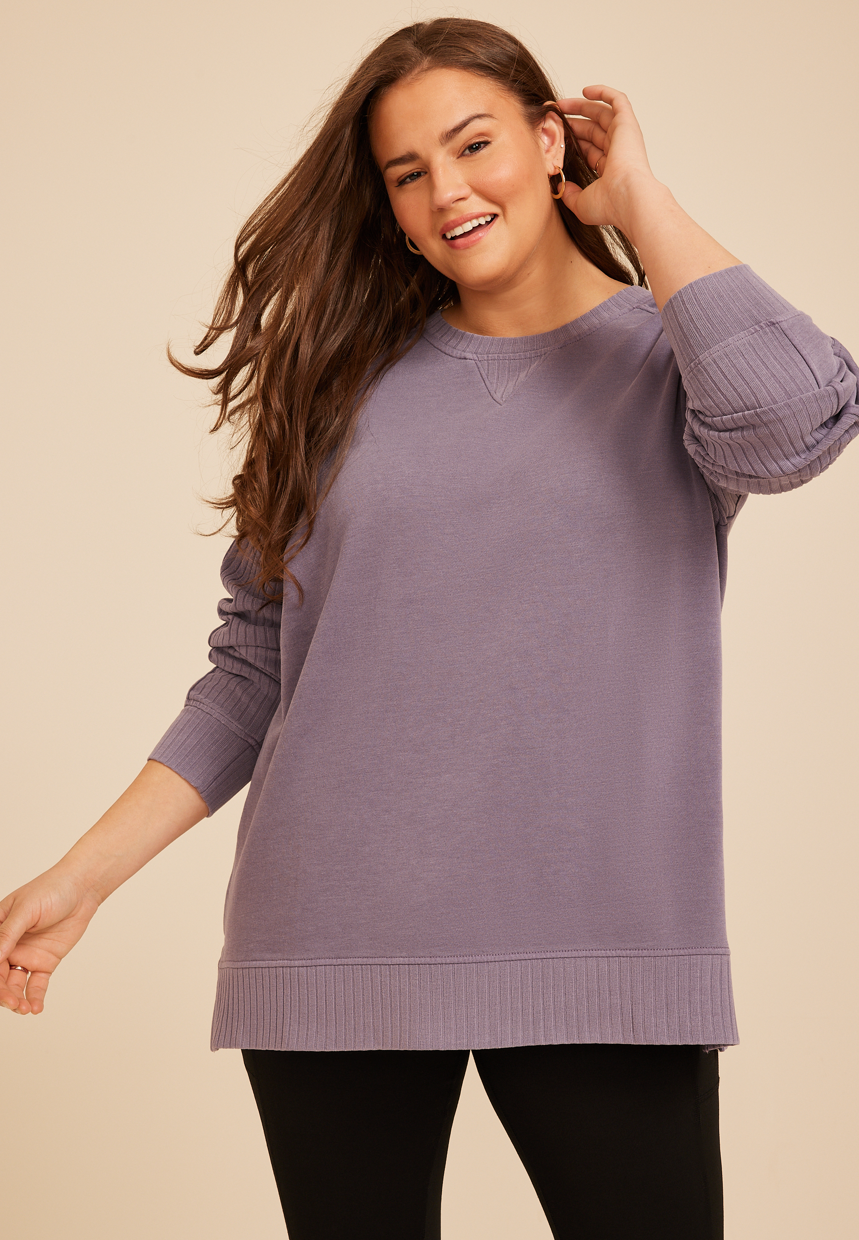 Willowsoft Sweatshirt, LAVENDER GRAY, large