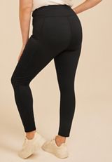 Plus Size High Rise Brushed Pocket Leggings, C106, small