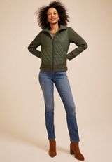 Sweater Sleeve Quilted Jacket, C186, small