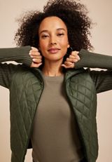 Sweater Sleeve Quilted Jacket, C186, small