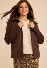 Sweater Sleeve Jacket, COFFEE BEAN, small