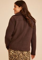 Sweater Sleeve Jacket, COFFEE BEAN, small