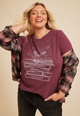Plus Size Wizard Digest Butterfly Classic Fit Graphic Tee, C7923, small