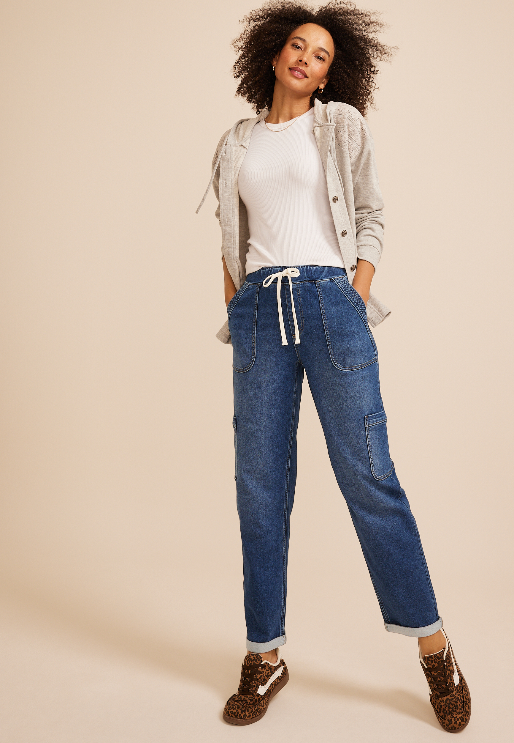 m jeans by maurices™ High Rise Dark Knit Jogger Jeans, C258, large
