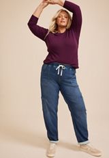 Plus Size m jeans by maurices™ High Rise Dark Knit Jogger Jeans, C258, small