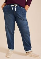 Plus Size m jeans by maurices™ High Rise Dark Knit Jogger Jeans, C258, small