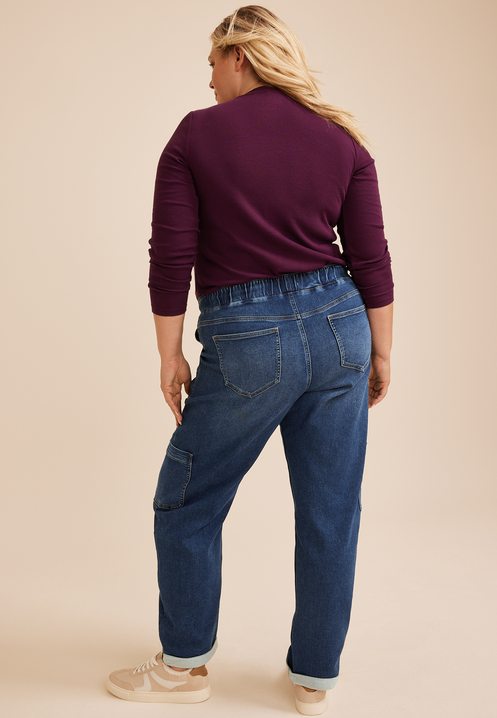 Plus Size m jeans by maurices™ High Rise Dark Knit Jogger Jeans, C258, large