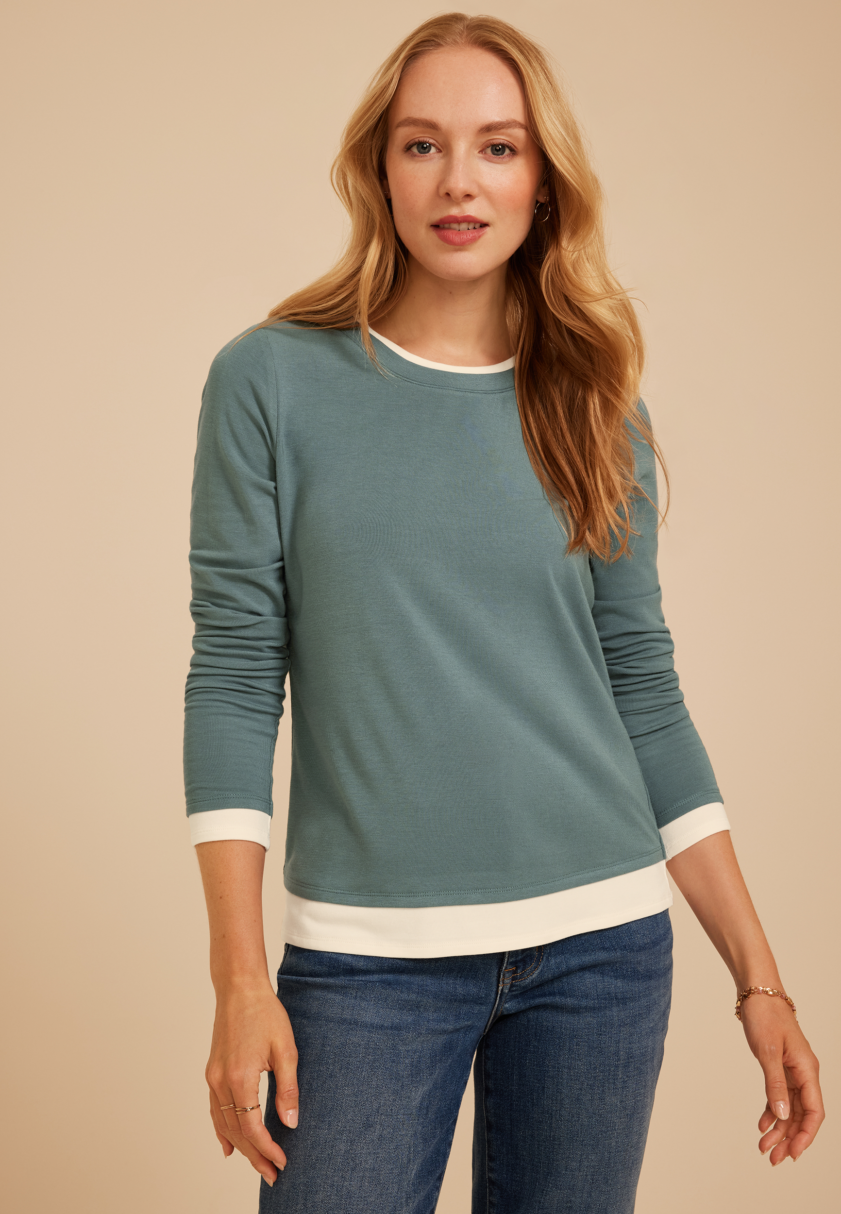 24/7 Twofer Long Sleeve Tee, C6543, large