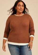 Plus Size 24/7 Twofer Long Sleeve Tee, C7859, small