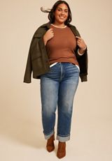 Plus Size 24/7 Twofer Long Sleeve Tee, C7859, small
