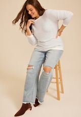 Plus Size 24/7 Twofer Long Sleeve Tee, C3348, small