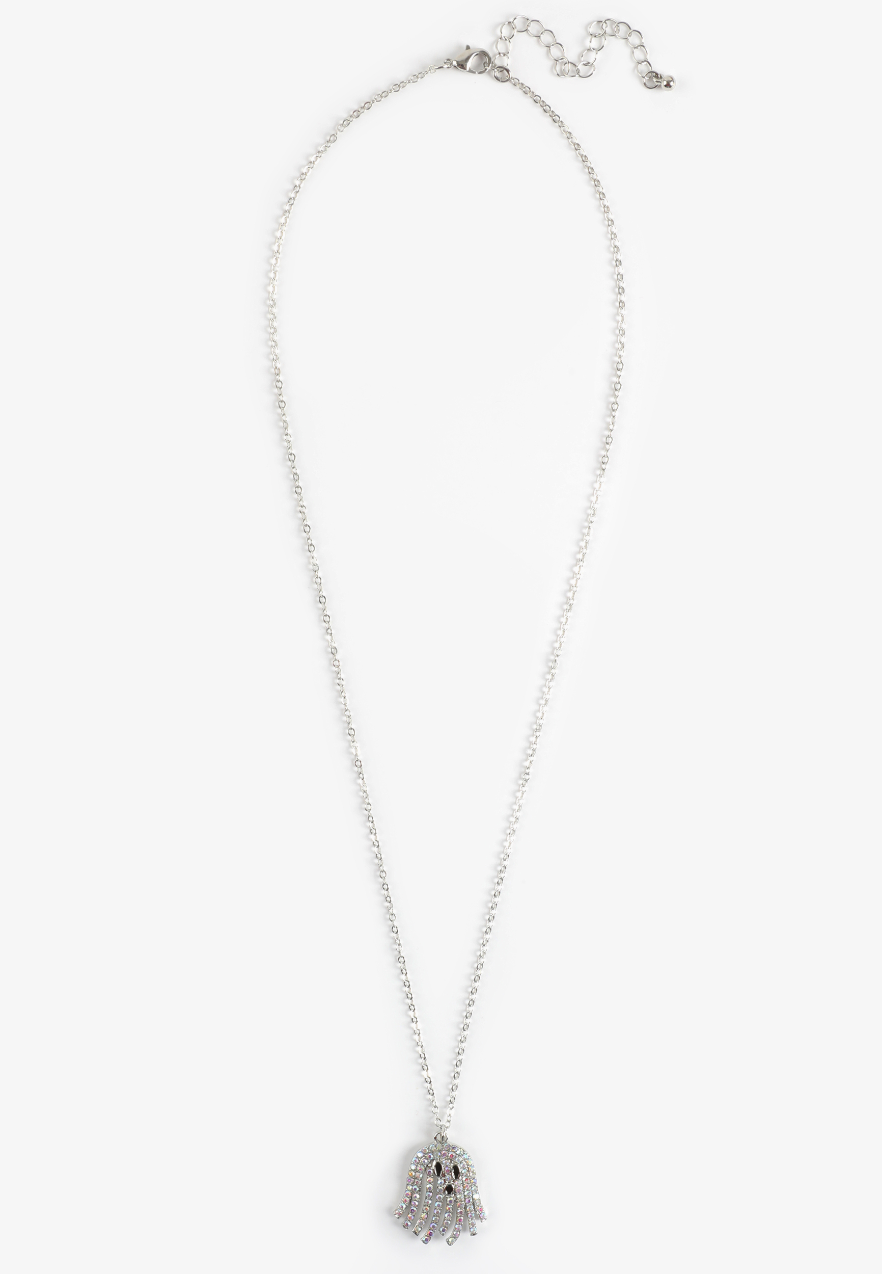 Rhinestone Ghost Pendant Necklace, C431, large