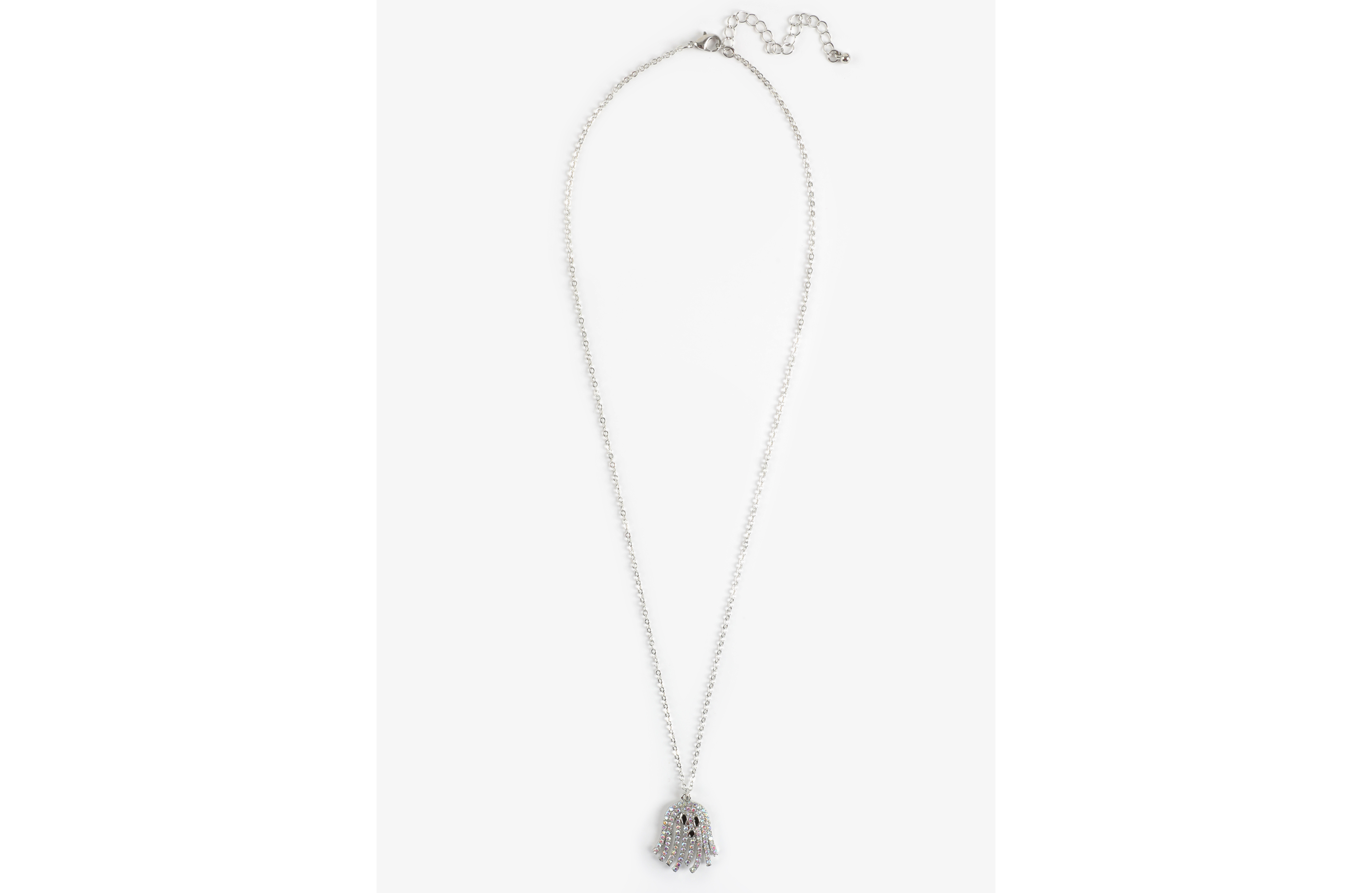 Rhinestone Ghost Pendant Necklace