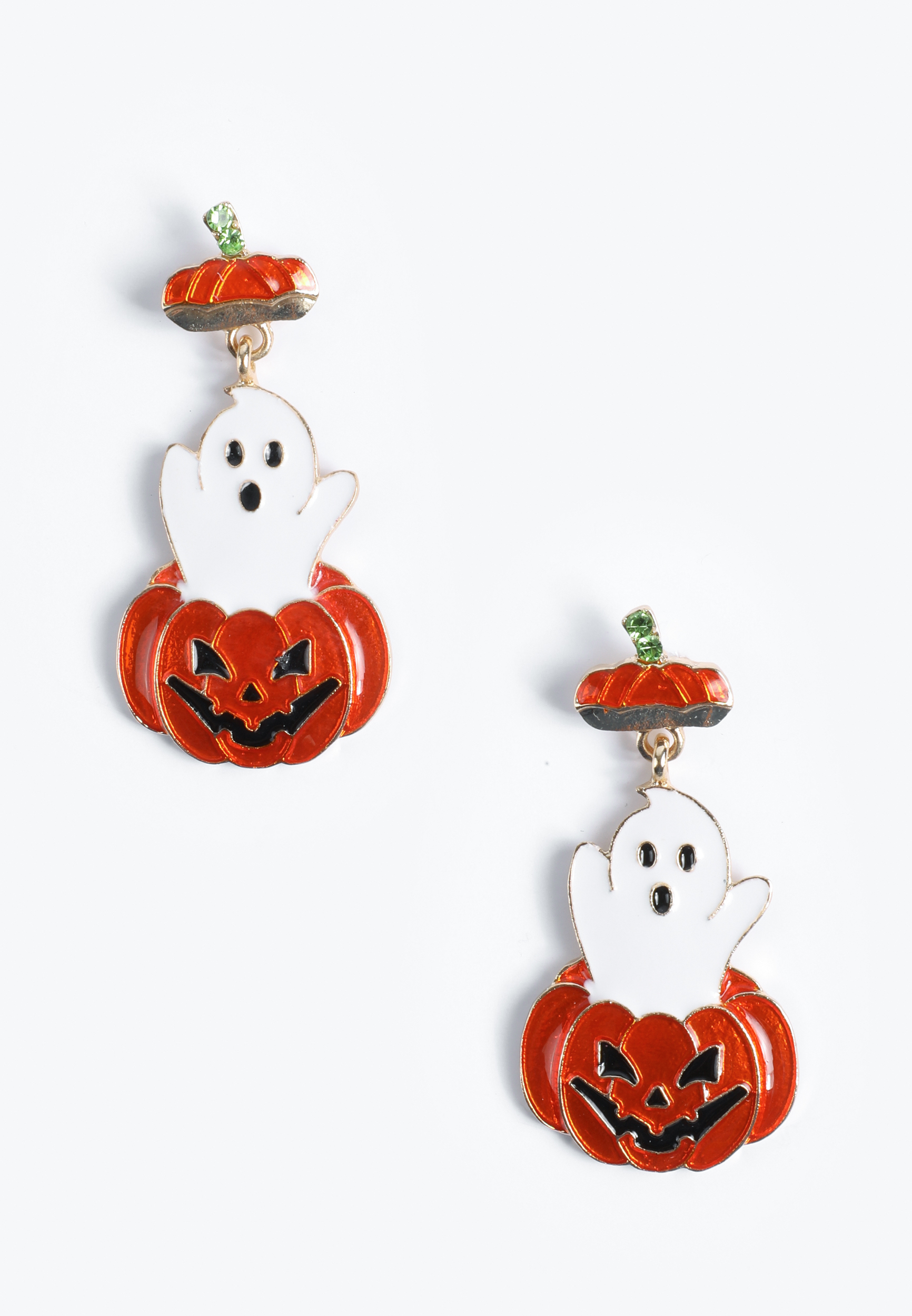 Halloween Ghost Pumpkin Drop Earrings