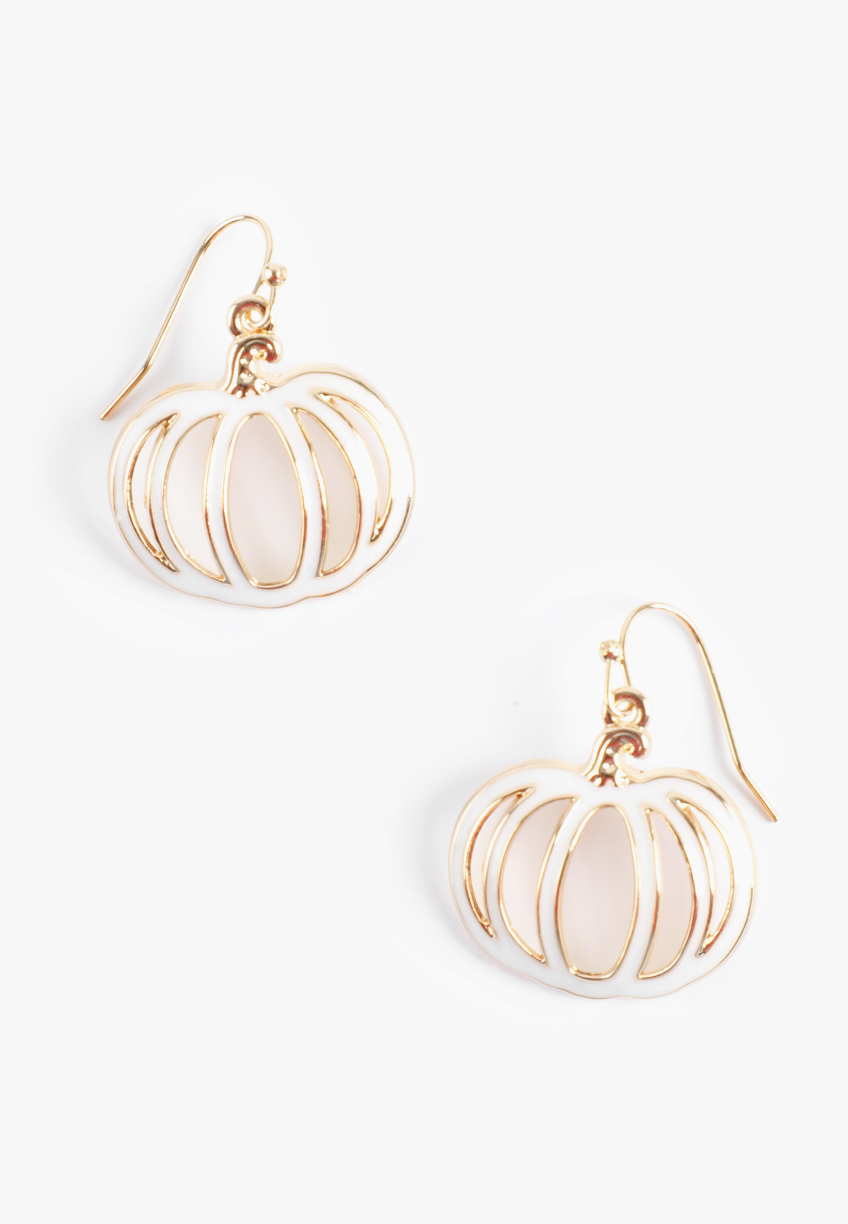 White Pumpkin Drop Earrings