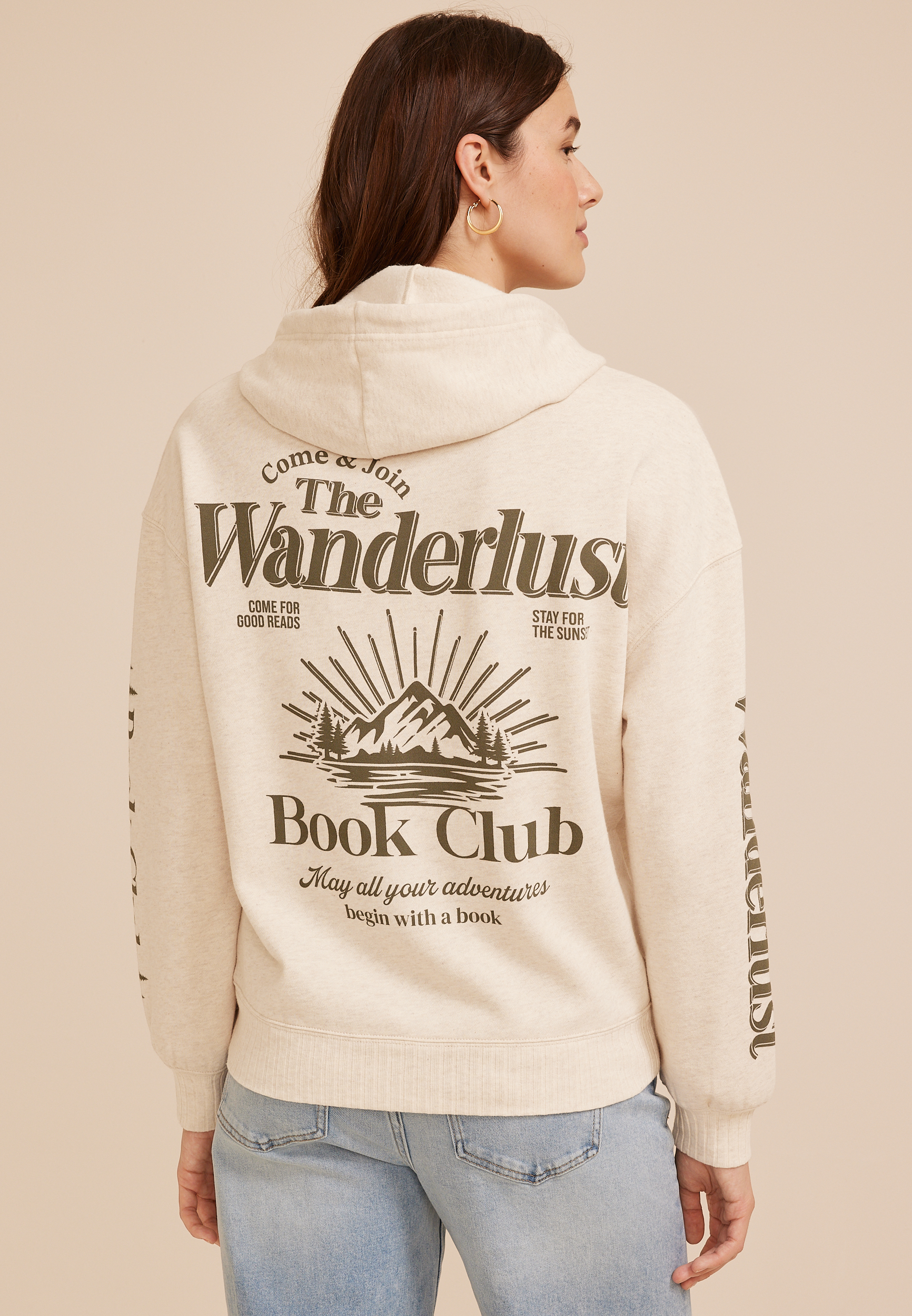Wanderlust Book Club Hoodie, C3363, large