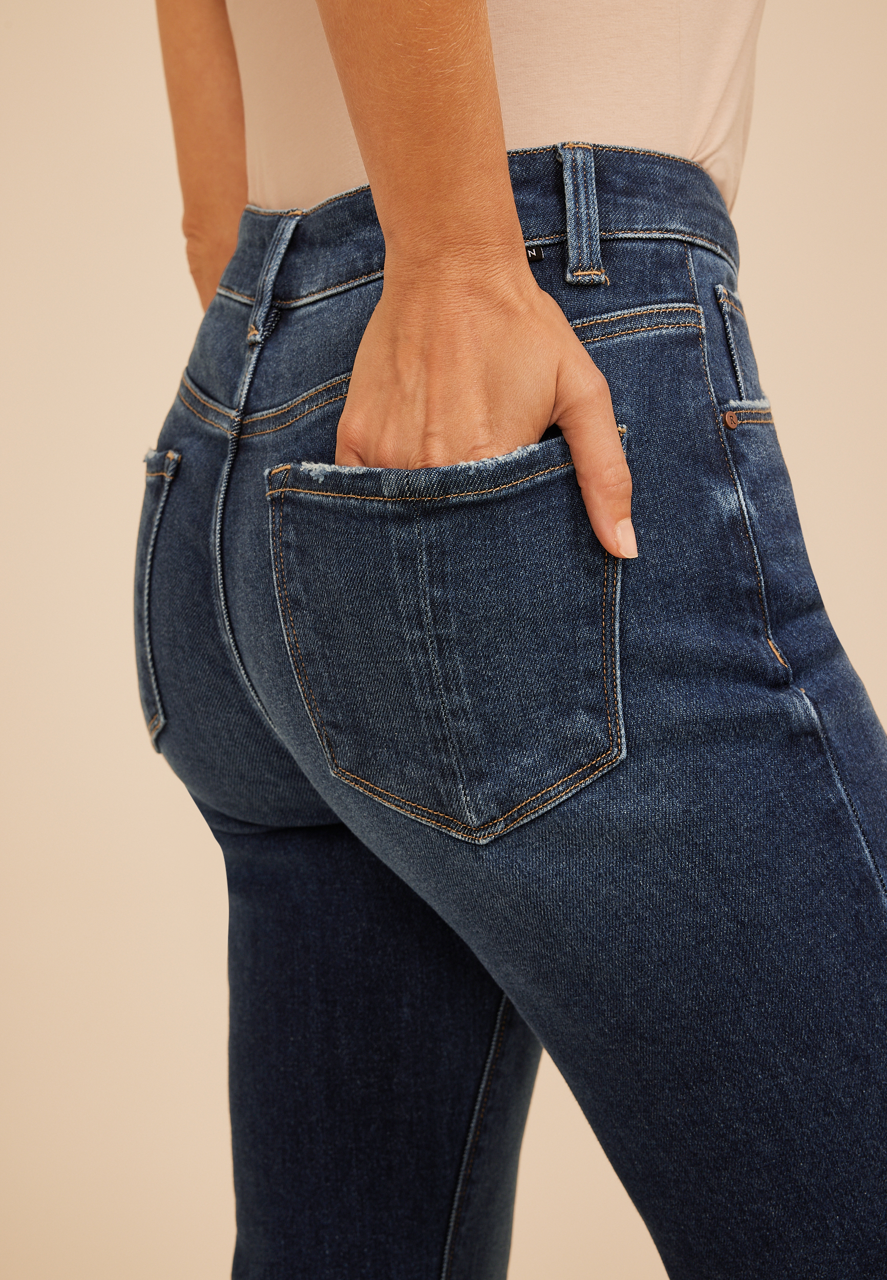 Risen Jeans® Mid Rise Tummy Control Panel Trouser Hem Flare Jean, C258, large