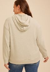 Plus Size Cozy Textured Waffle Hoodie, C9161, small
