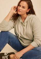 Plus Size Cozy Textured Waffle Hoodie, C9161, small
