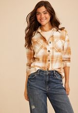 Plaid Button Down Flannel Shirt, C216, small
