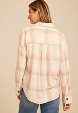 Plaid Button Down Flannel Shirt, C5330, small