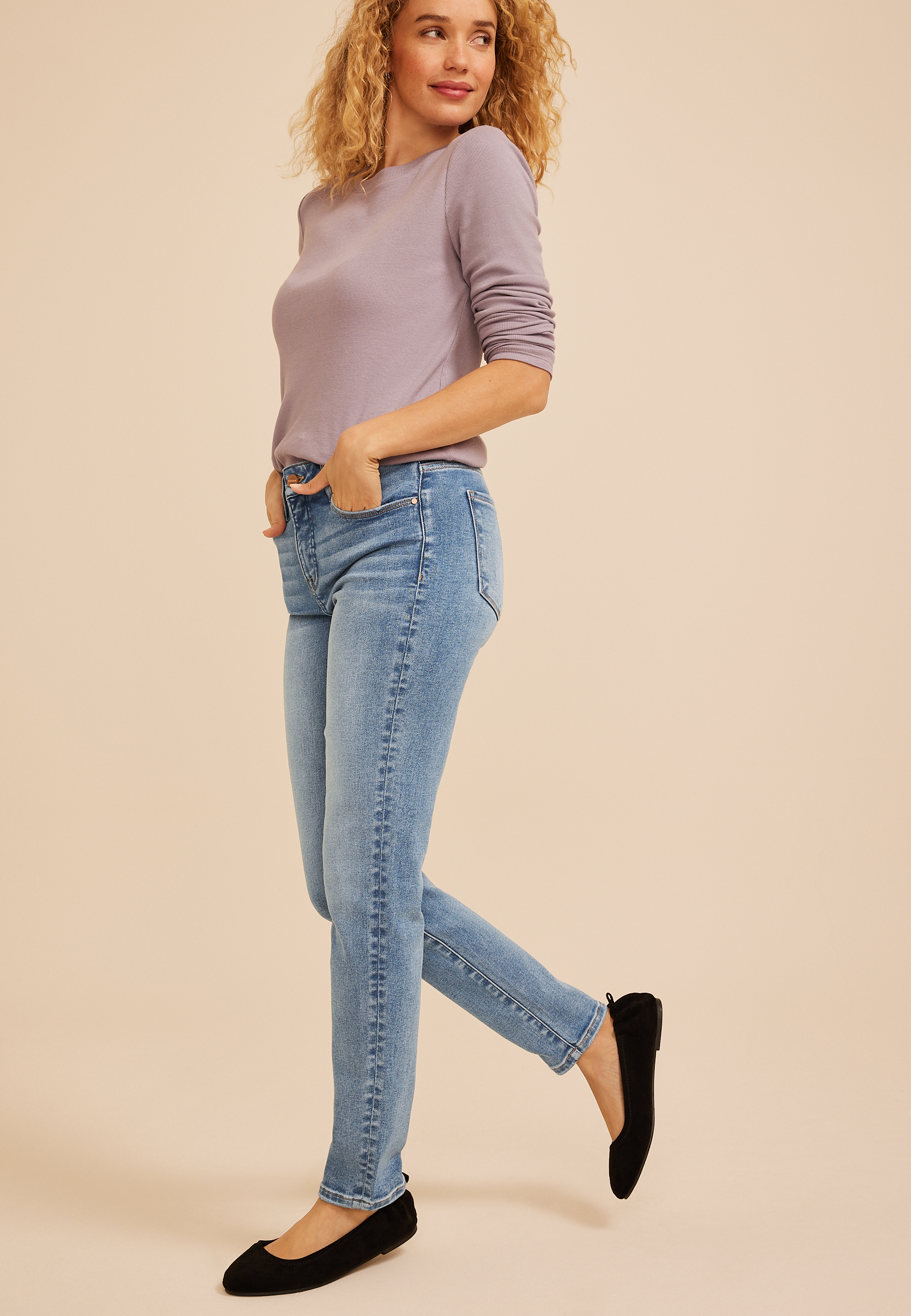 Risen Jeans® Mid Rise Tummy Control Panel Ankle Skinny Jean, C3337, large