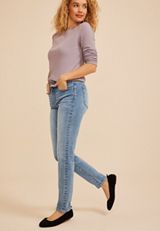 Risen Jeans® Mid Rise Tummy Control Panel Ankle Skinny Jean, C3337, small