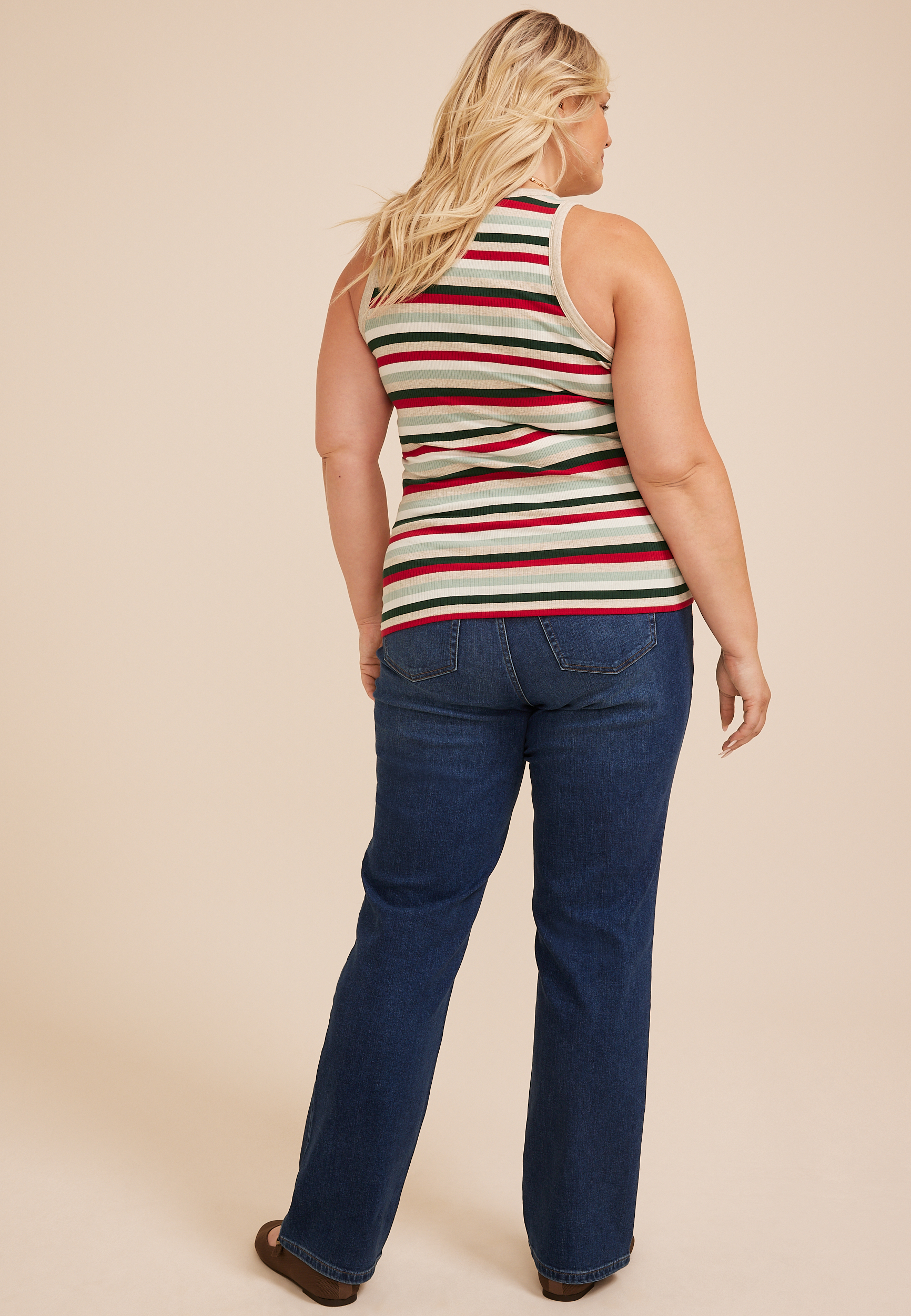 Plus Size 24/7 Highline Multi Stripe Tank Top, C1524, large