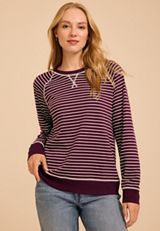 Striped Crew Neck Sweatshirt, C9028, small