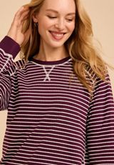 Striped Crew Neck Sweatshirt, C9028, small
