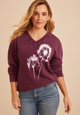 Dandelion V Neck Sweatshirt, C830, small