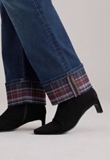 Plus Size m jeans by maurices™ High Rise Plaid Cuffed Relaxed Straight Jeans, C258, small
