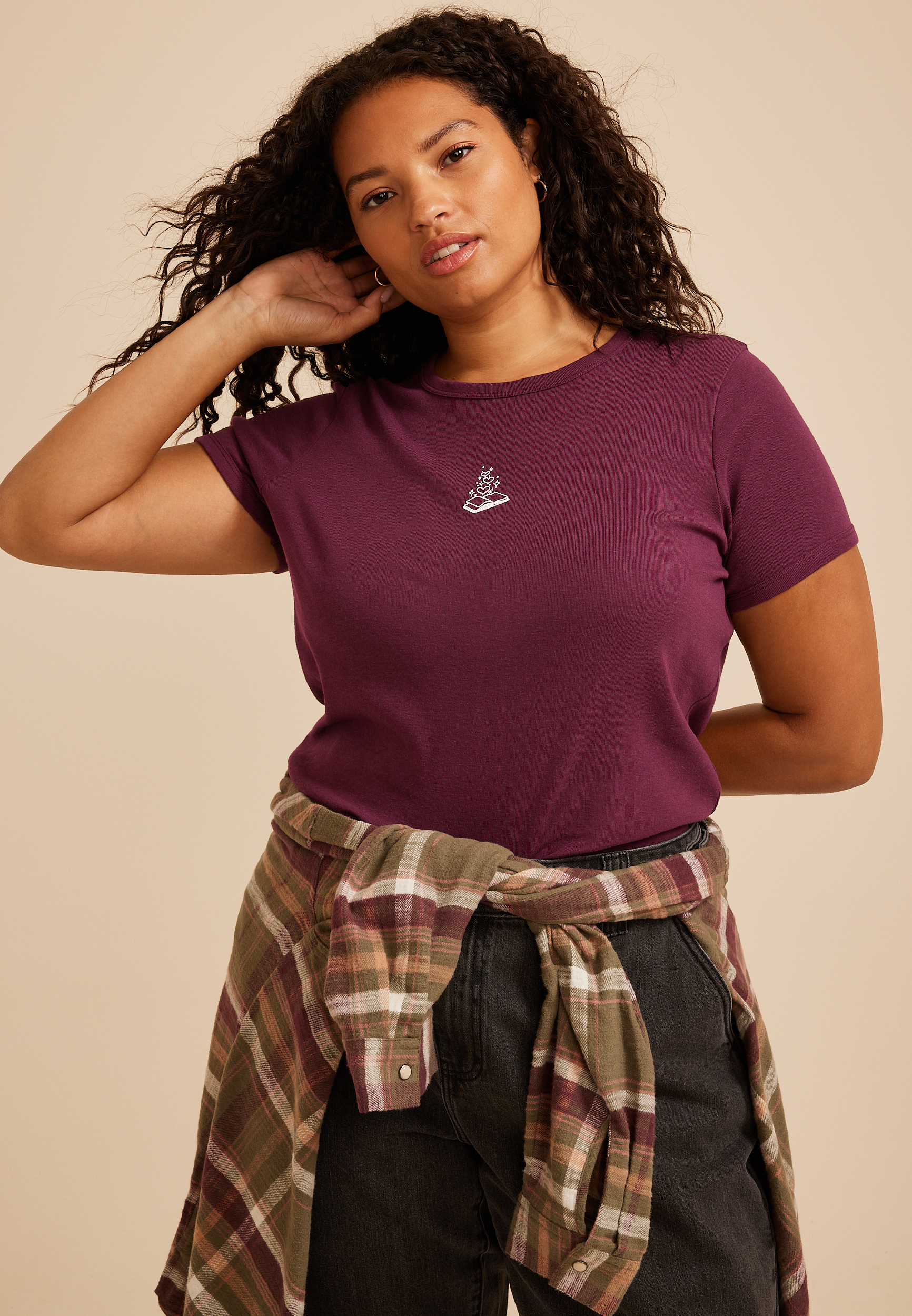 Plus Size Book Baby Graphic Tee, C4975, large