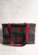 Holiday Everyday Adventure Plaid Foldable Tote, C2136, small