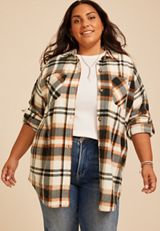 Plus Size Wilder Plaid Shacket, C9564, small