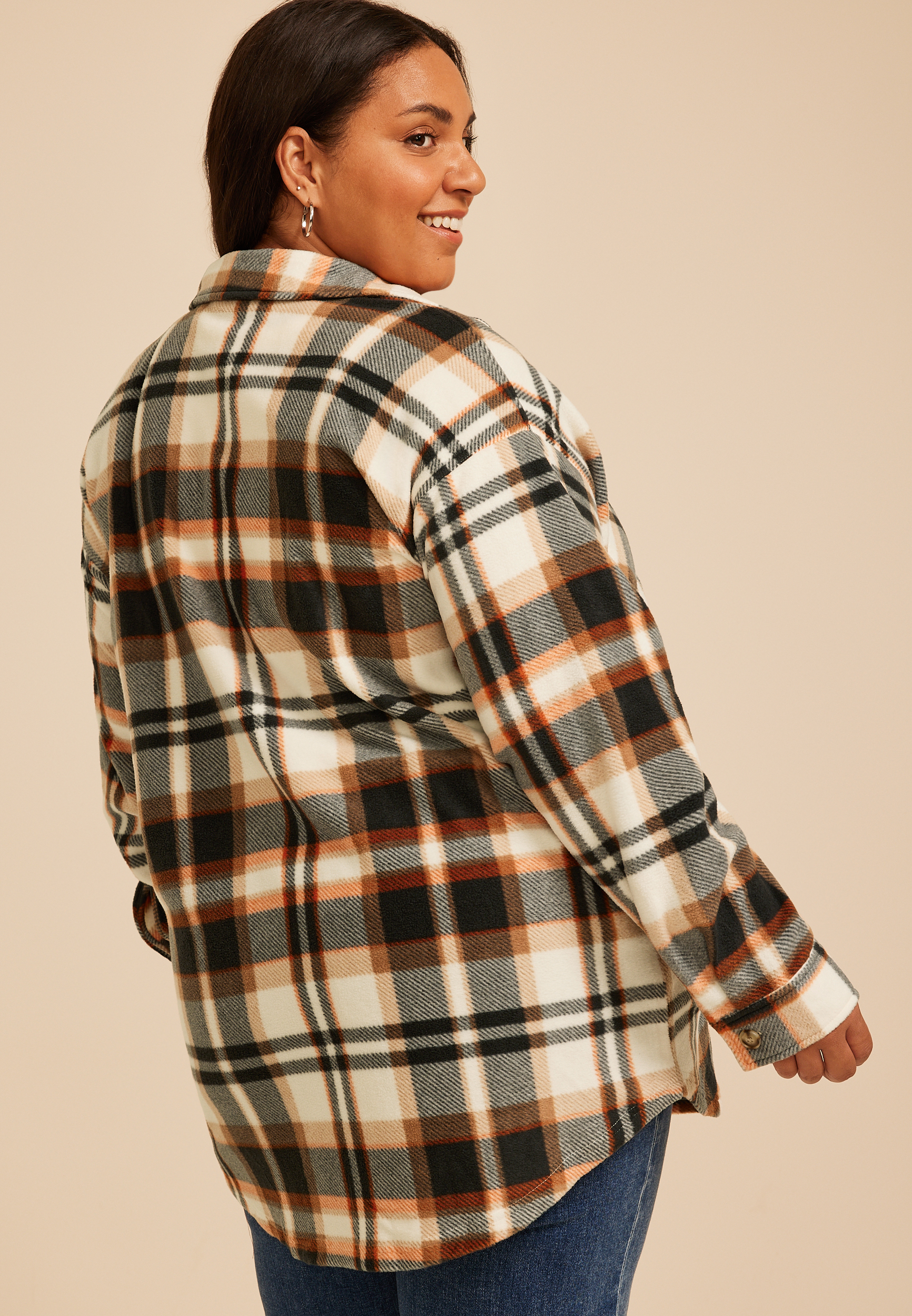 Plus Size Wilder Plaid Shacket, C9564, large