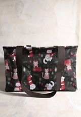 Holiday Everyday Adventure Christmas Cats Foldable Tote, C3681, small