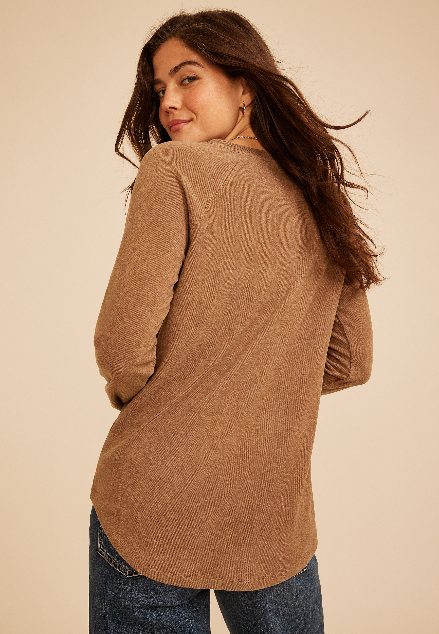 24/7 Brushed Thumbhole Long Sleeve Tee, C8764, large