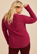 Plus Size 24/7 Brushed Thumbhole Long Sleeve Tee, C1676, small