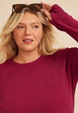 Plus Size 24/7 Brushed Thumbhole Long Sleeve Tee, C1676, small