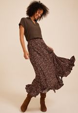 Split Neck Collared Blouse, COFFEE BEAN, small