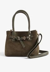 Mini Olive Microsuede Crossbody Bag, C186, small
