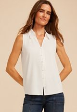 Collared Button Front Tank Top, C4673, small