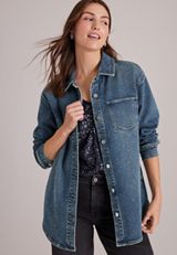Denim Sparkle Shacket, C258, small