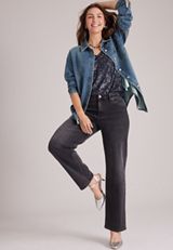 Denim Sparkle Shacket, C258, small