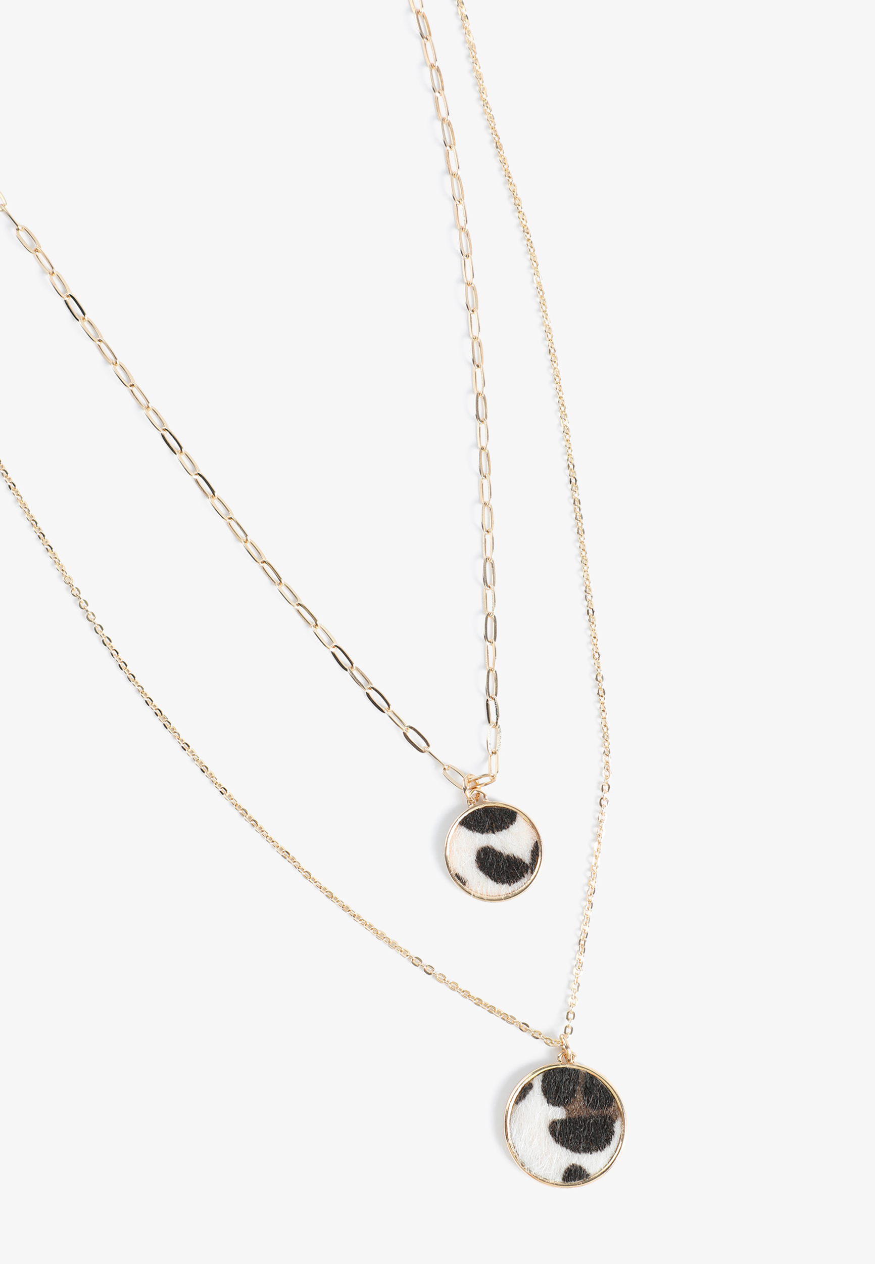 Gold Cow Print Double Layer Necklace