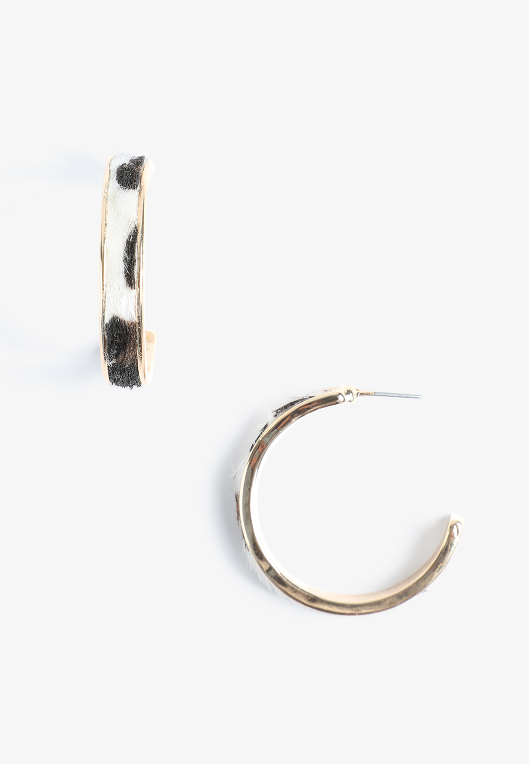 Gold Cow Print Hoop Earrings