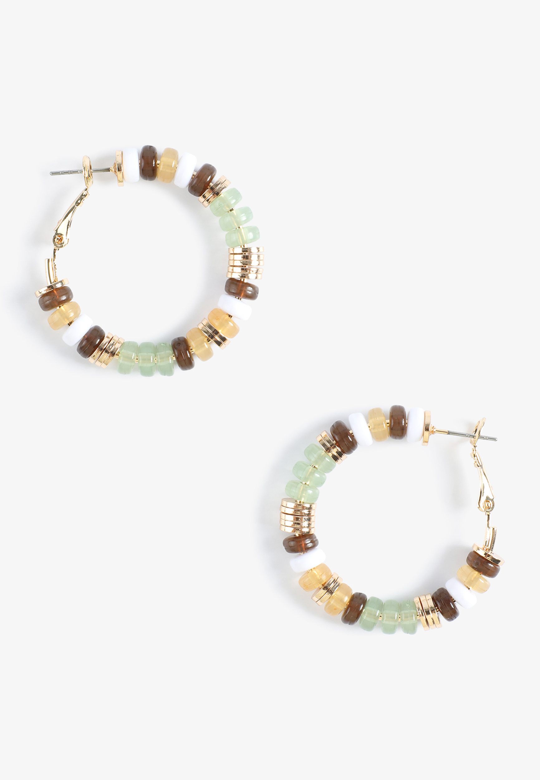 Multicolor Beaded Hoop Earrings